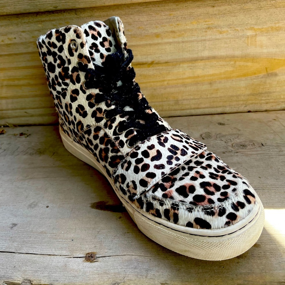 Creative Reaction Leopard Print pony Hair sneakers